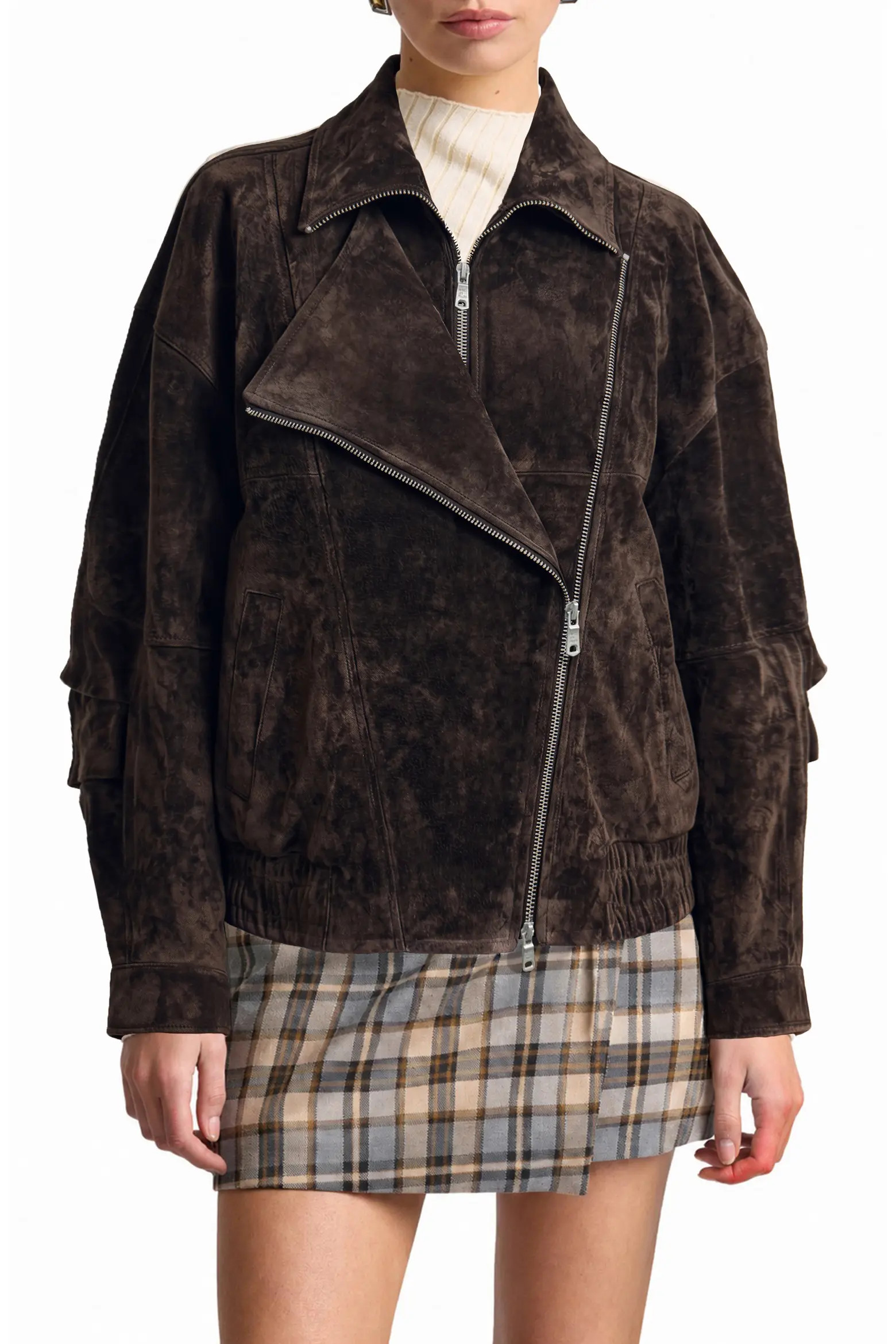 Layered Oversize Suede Jacket (Women) | Nordstrom | Nordstrom
