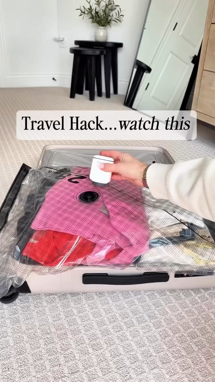 Pack more, take up less space✈️

These vacuum bags compress everything down and make packing so much easier! The portable pump is tiny enough to pack & rechargeable. 

#LTKmomlife #LTKTravel