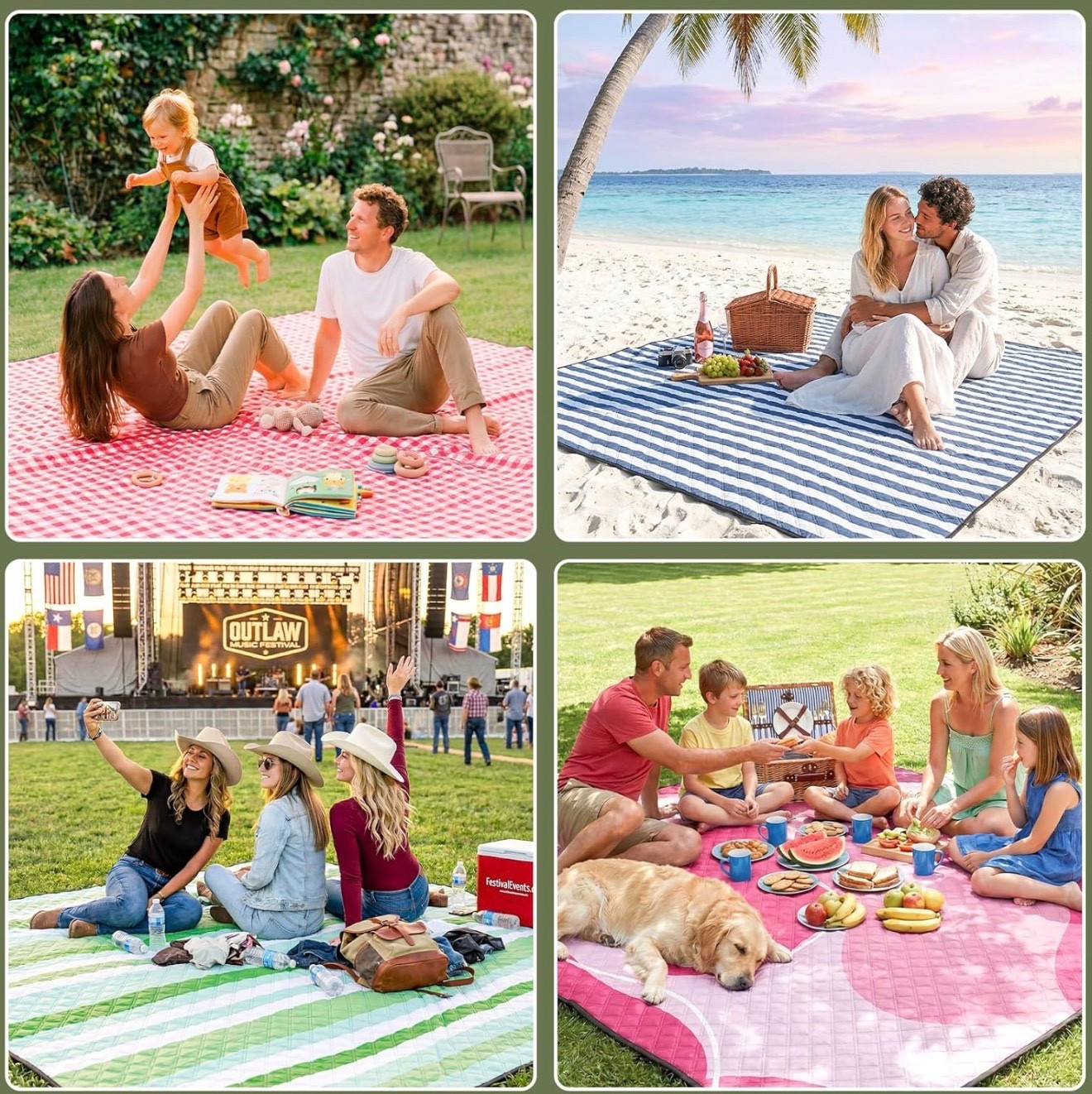 Waterproof Picnic Blanket Beach Outdoor Camping Mat Extra Large Foldable Cute Big Travel Essential Accessories Gift Park Patio Lawn Garden Grass Ground PlayMusic Festival Concert Must Have

#LTKKids #LTKTravel #LTKSeasonal
