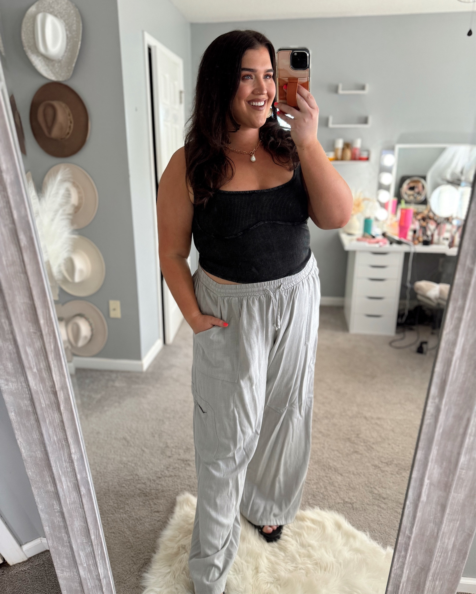 Cozy lightweight summer OOTD 🖤 Mineral wash tank top, flowy wide leg pants both size XXL

#LTKSeasonal #LTKPlusSize #LTKStyleTip