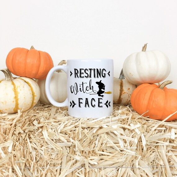 Fall gifts, fall mugs, fall decor, resting witch face, resting witch gift, resting witch mug, hallow | Etsy (US)