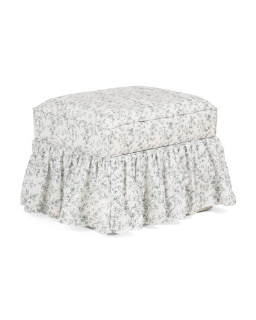 22x18x18 Floral Print Blair Ruffle Ottoman | TJ Maxx