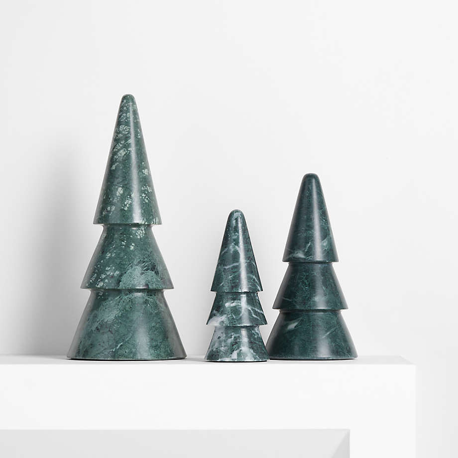 Small Green Marble Christmas Tree 7" | Crate & Barrel | Crate & Barrel