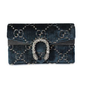 Gucci Navy Cipria GG Monogram Velvet & Black Patent Leather Dionysus Super Mini | Poshmark