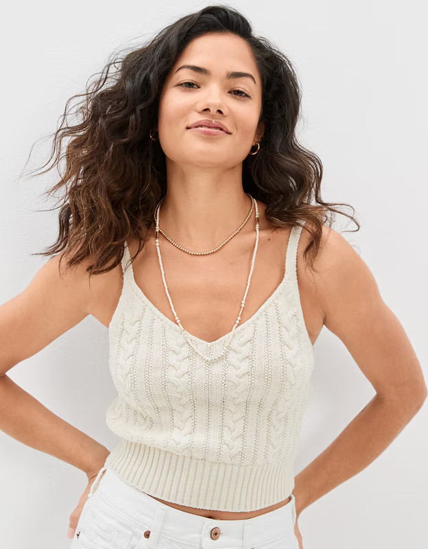 AE Cable Knit Cami | American Eagle Outfitters (US & CA)