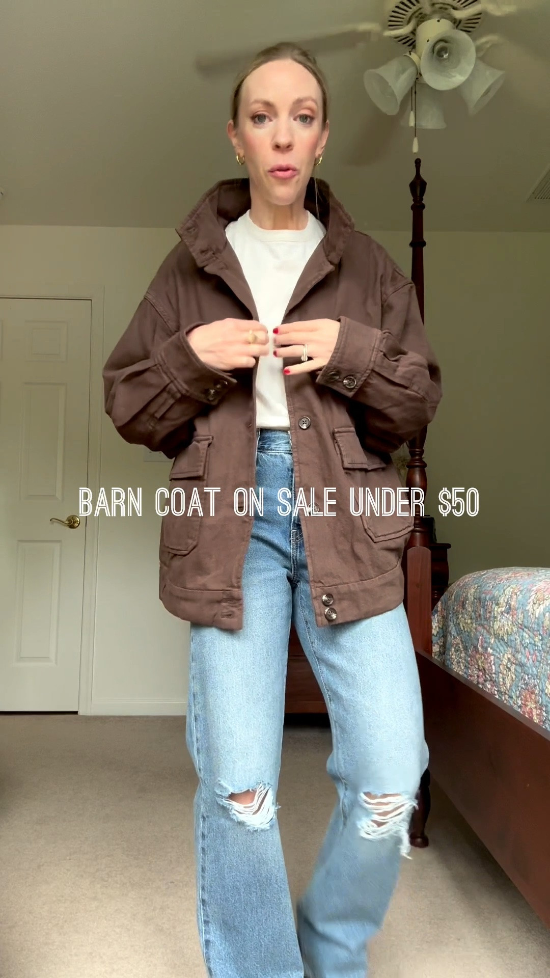 Barn coat on sale under $50 - 100% cotton and so soft! Runs oversized; wearing XS

#LTKSaleAlert #LTKSeasonal #LTKOver40