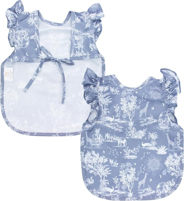 BapronBaby Flutter Savanna Blue Bapron - No Neck Tie Safer Bib for Baby & Toddler - Soft Waterpro... | Amazon (US)