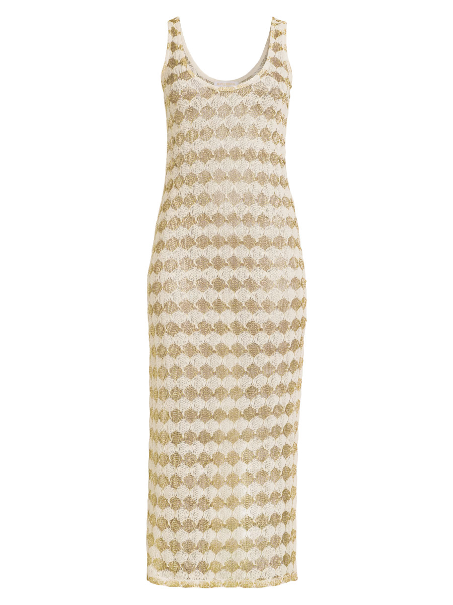 Angely Metallic Crochet Cover-Up Midi-Dress | Saks Fifth Avenue