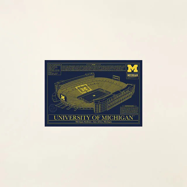 Football Stadium Blueprints - College Colors | UncommonGoods