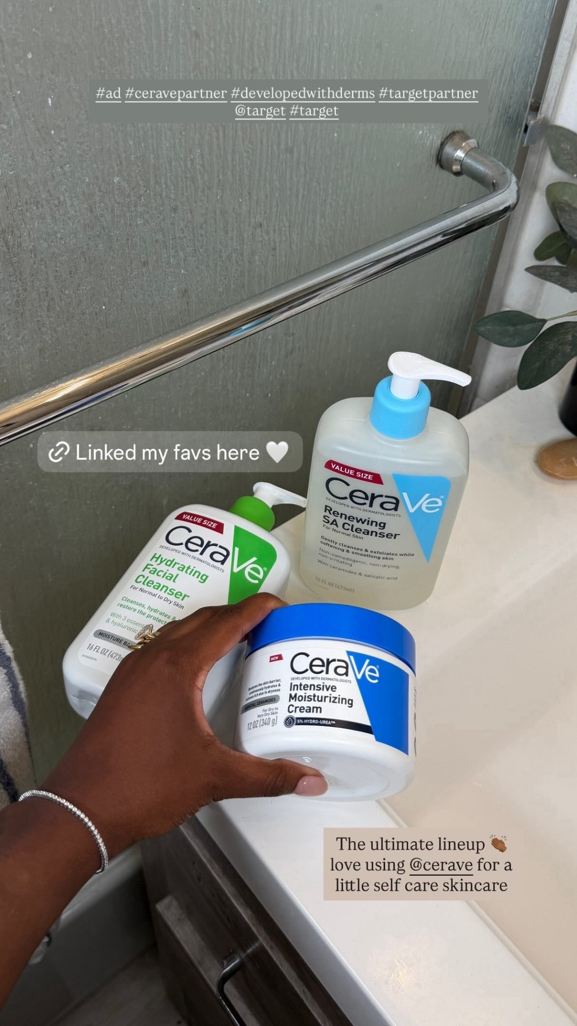 #ad The trifecta 😍love @cerave for affordable + effective skincare and bodycare. Did you know all their products are developed with dermatologists?? AMAZING! Linking two of my favorite cleansers + body creme below! #ceravepartner #developedwithderms #targetpartner @target #target  

#LTKBeauty #LTKselfcare