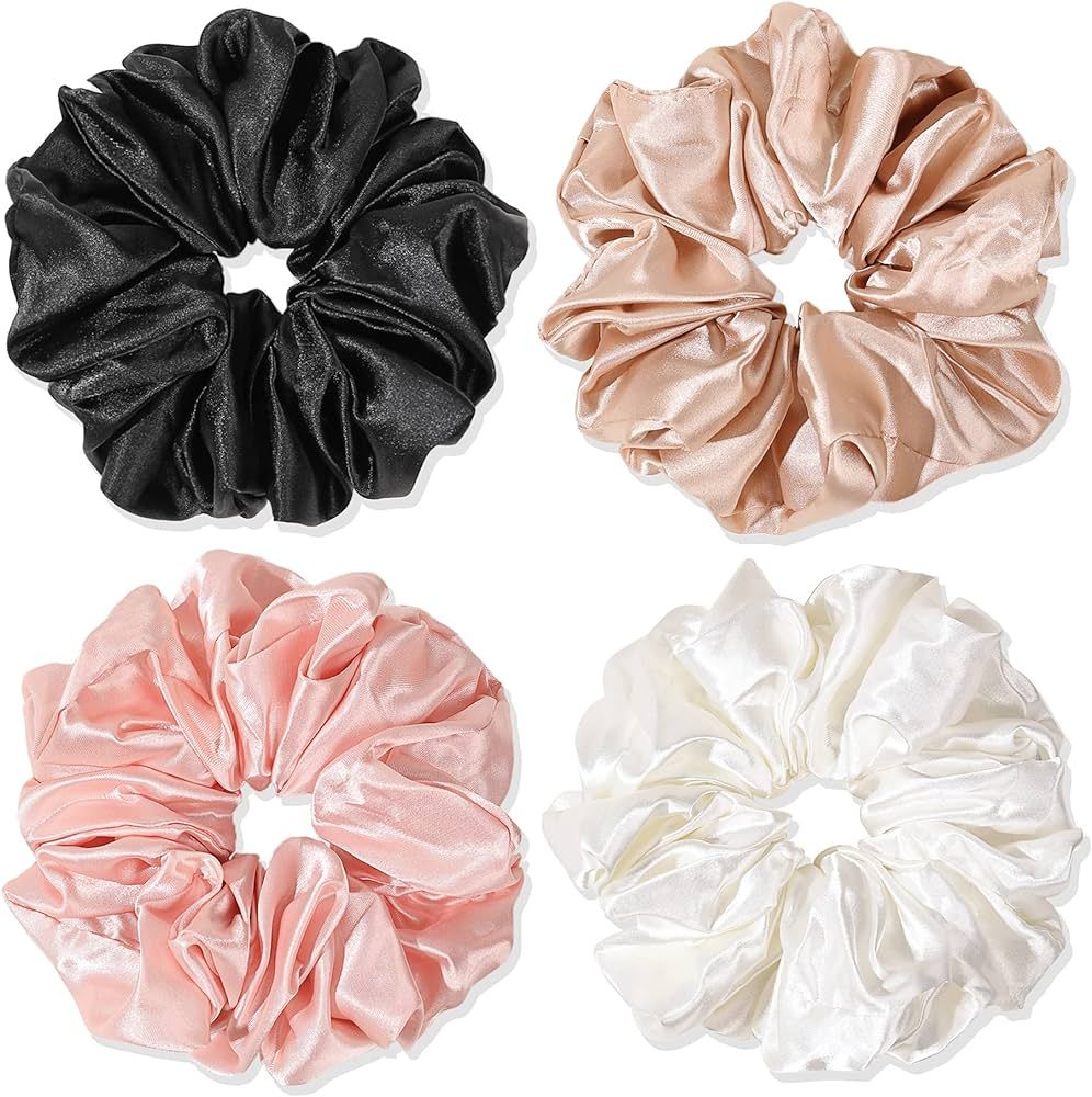 Silk Satin Hair Scrunchies for Women Girls Big Large Jumbo Scrunchie for Sleep Cute Gaint Oversiz... | Amazon (US)