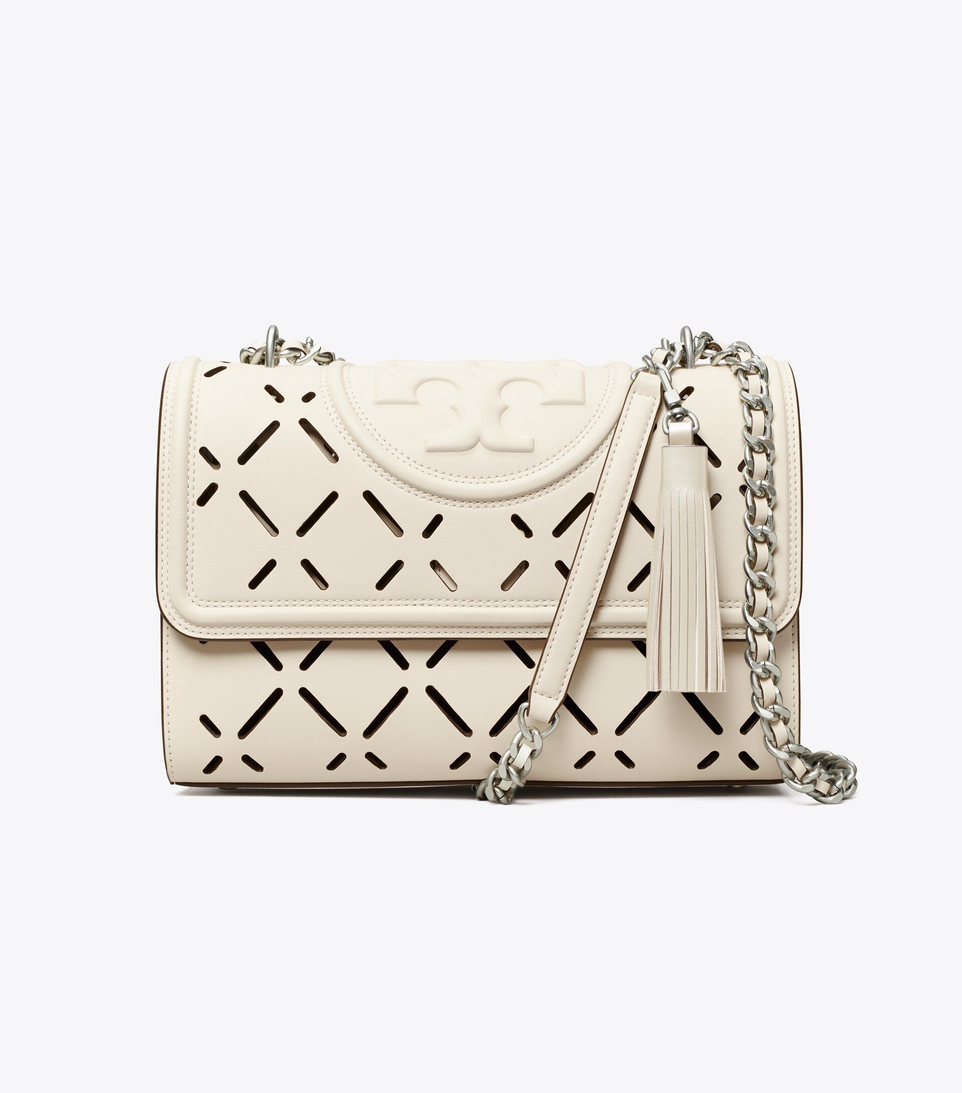 Fleming Diamond Perforated Convertible Shoulder Bag | Tory Burch (US)