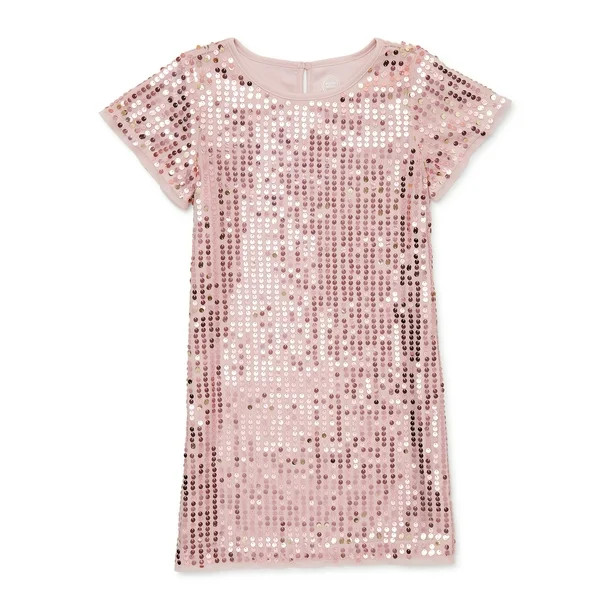 Wonder Nation Girls Sequin Shift Dress, Sizes 4-18 & Plus - Walmart.com | Walmart (US)