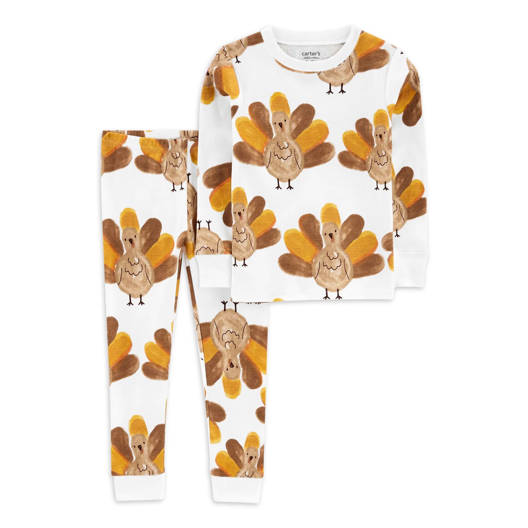 Carter's Child of Mine Toddler Unisex Thanksgiving Pajamas, 2-Piece, Sizes 12M-5T | Walmart (US)