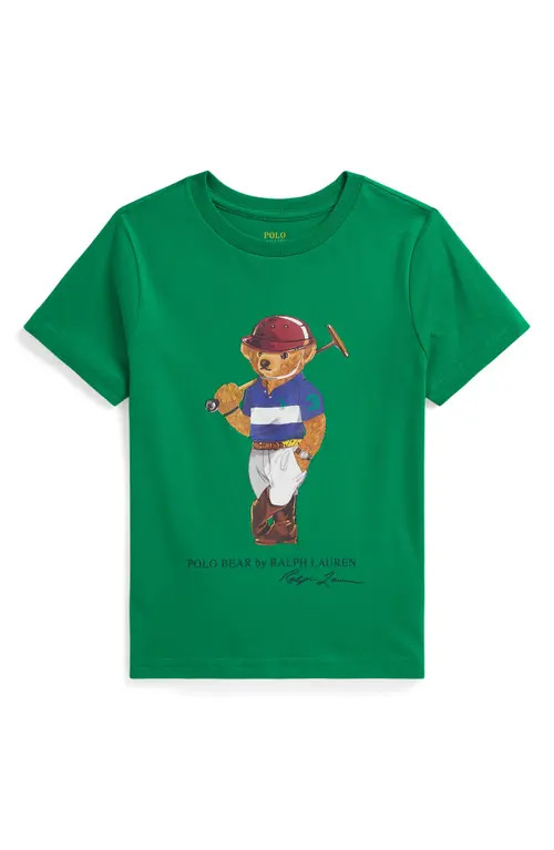 Polo Ralph Lauren Kids' Polo Bear Cotton Graphic T-Shirt in Bear Green at Nordstrom, Size 5 | Nordstrom
