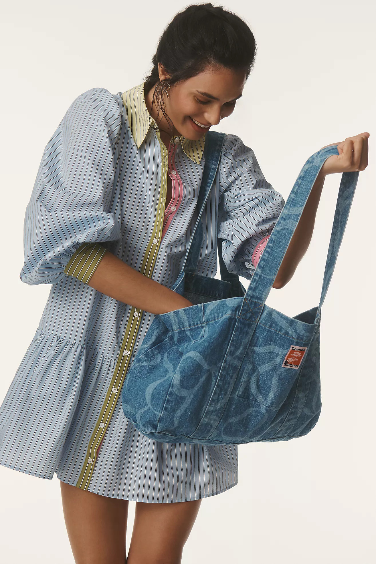 Damson Madder Bow Denim Tote | Anthropologie (US)