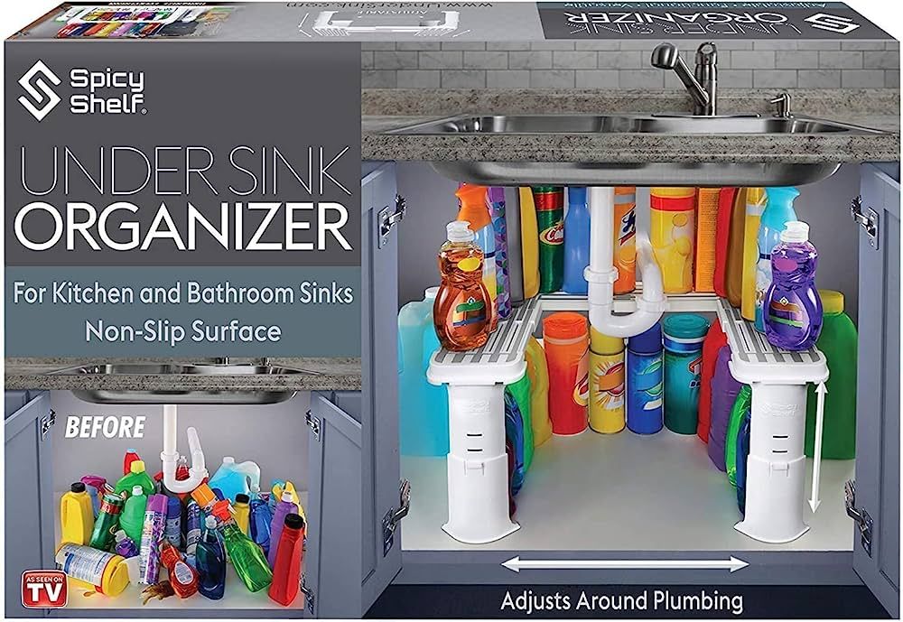 Spicy Shelf Expandable Under Sink Organizer and Storage I Bathroom Under the Sink Organizer Kitch... | Amazon (US)