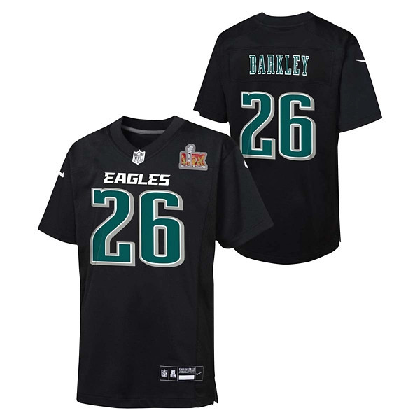 Philadelphia Eagles Saquon Barkley #26 Nike Super Bowl LIX Patch Kids' Jersey XLarge Black | Scheels