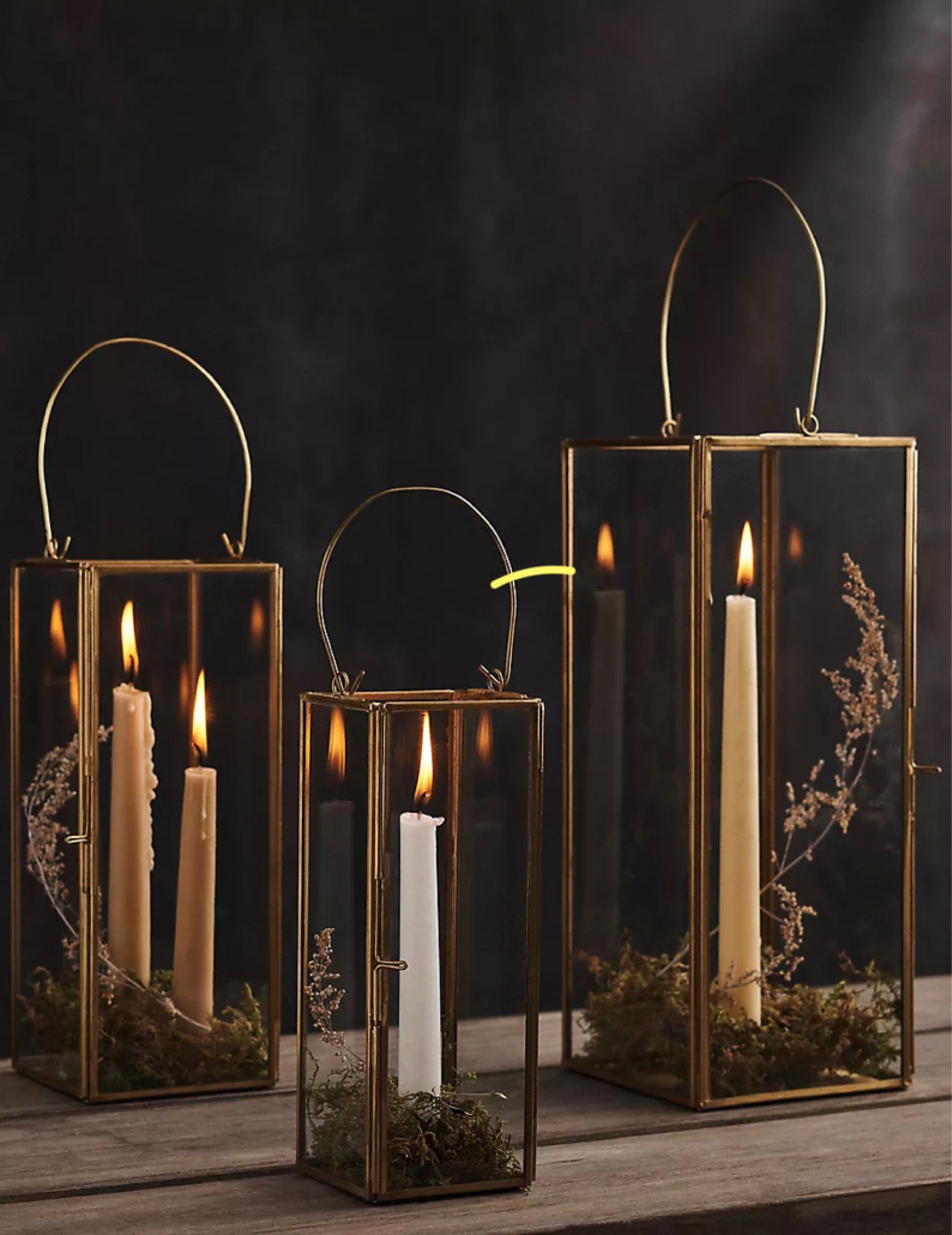 Sleek and slim, this modern lantern is built from durable brass for a sophisticated addition to the patio, entry, or home.

Dimensions
Small: 8"H, 3"W, 3"L
Medium: 10"H, 4"W, 4"L
Large: 12.5"H, 5"W, 5"L