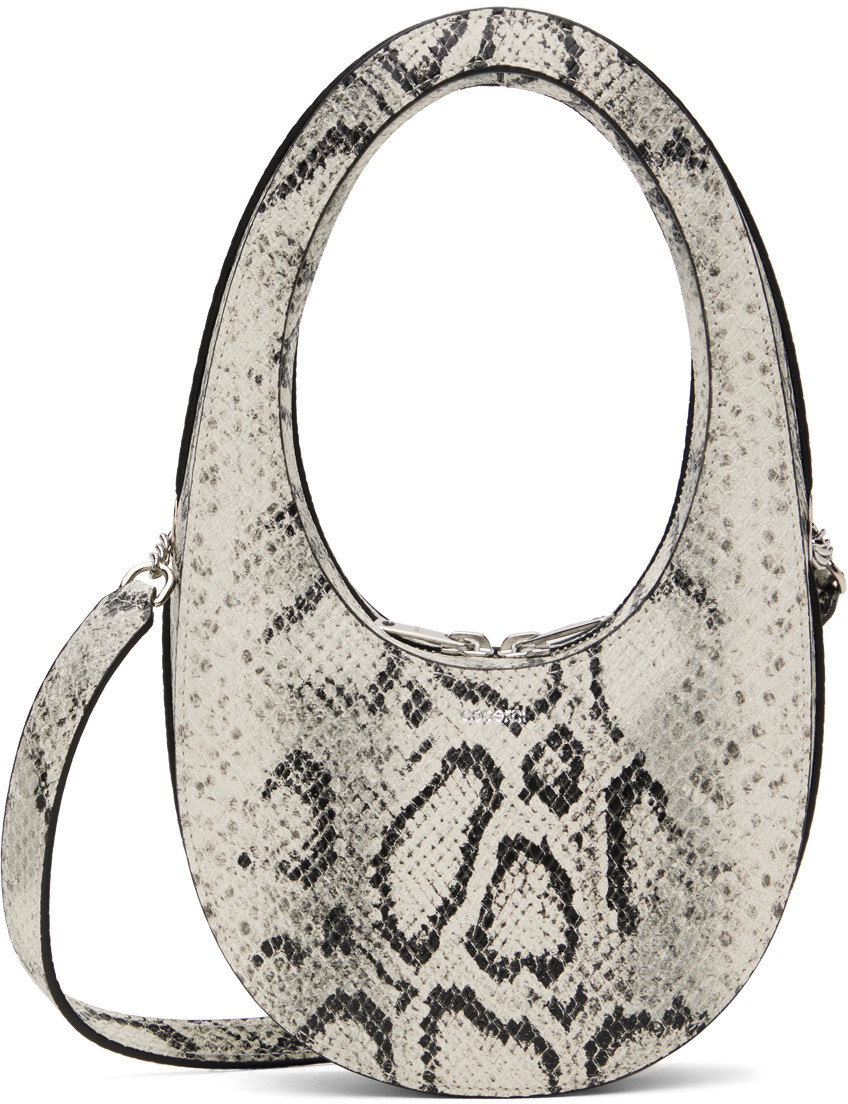 Coperni Gray Snake Print Crossbody Mini Swipe Bag | SSENSE