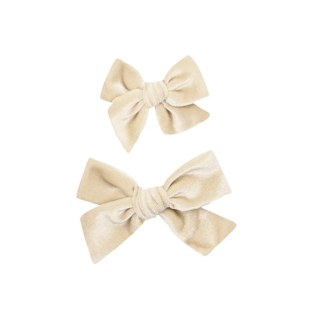 Velvet - Latte Bow Clip | Lou Lou & Company