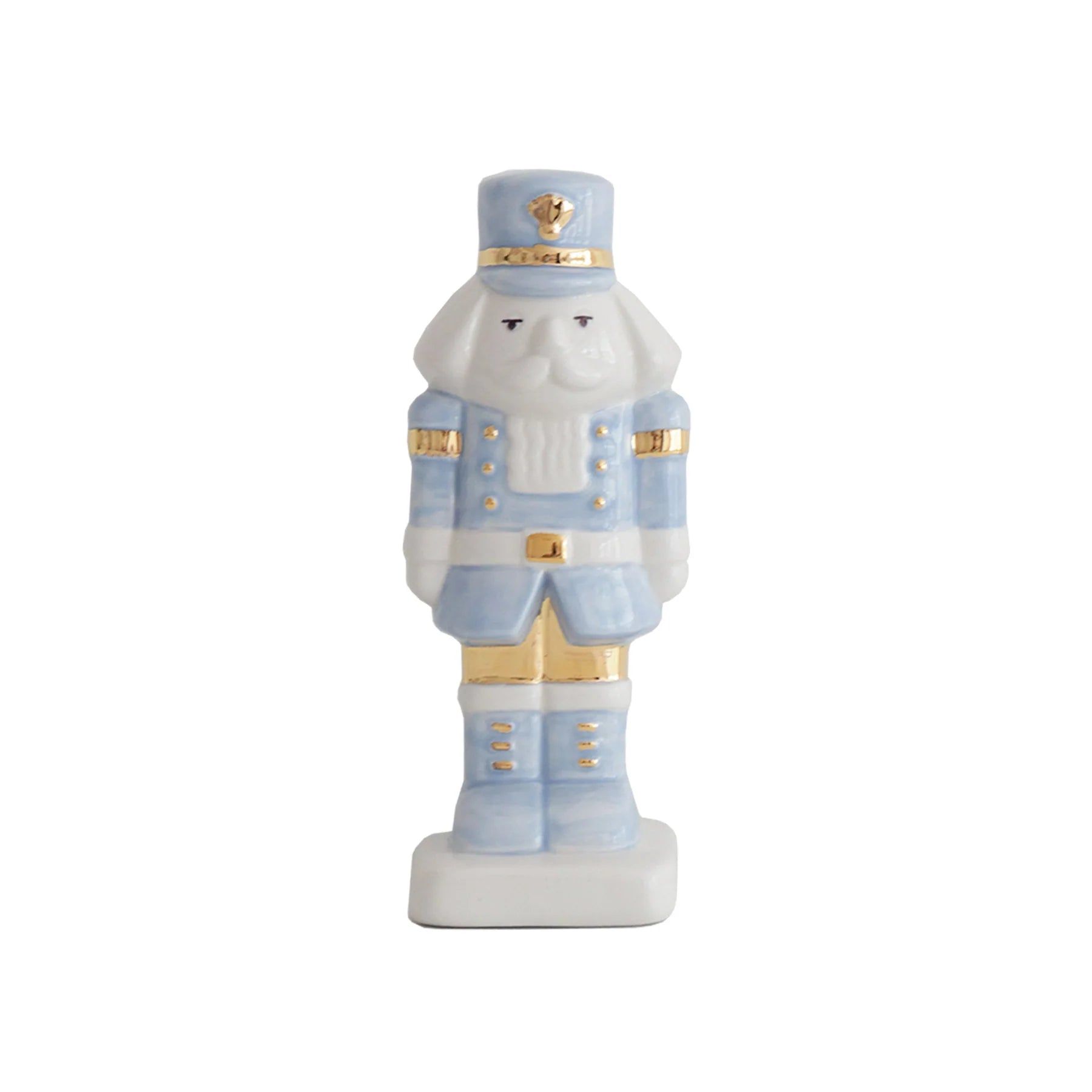 Light Blue Nutcracker with 22K Gold Accents | Ruby Clay Company