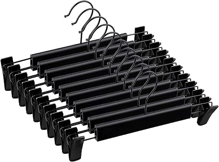 Skirt Hangers，Pants Hangers with Clips，360 ° Swivel Hooks Space Saving Hangers for Pants, Sk... | Amazon (US)