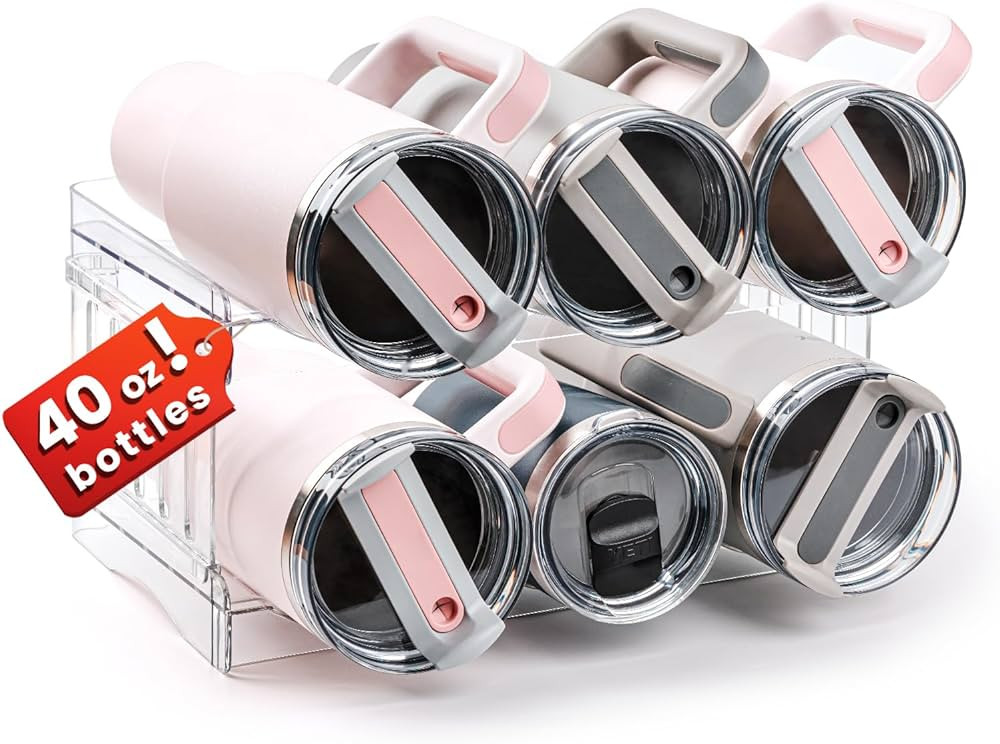 Water Bottle Organizer for Stanley Cup Accessories, Pantry Cabinet Organizers and Storage for Meo... | Amazon (US)
