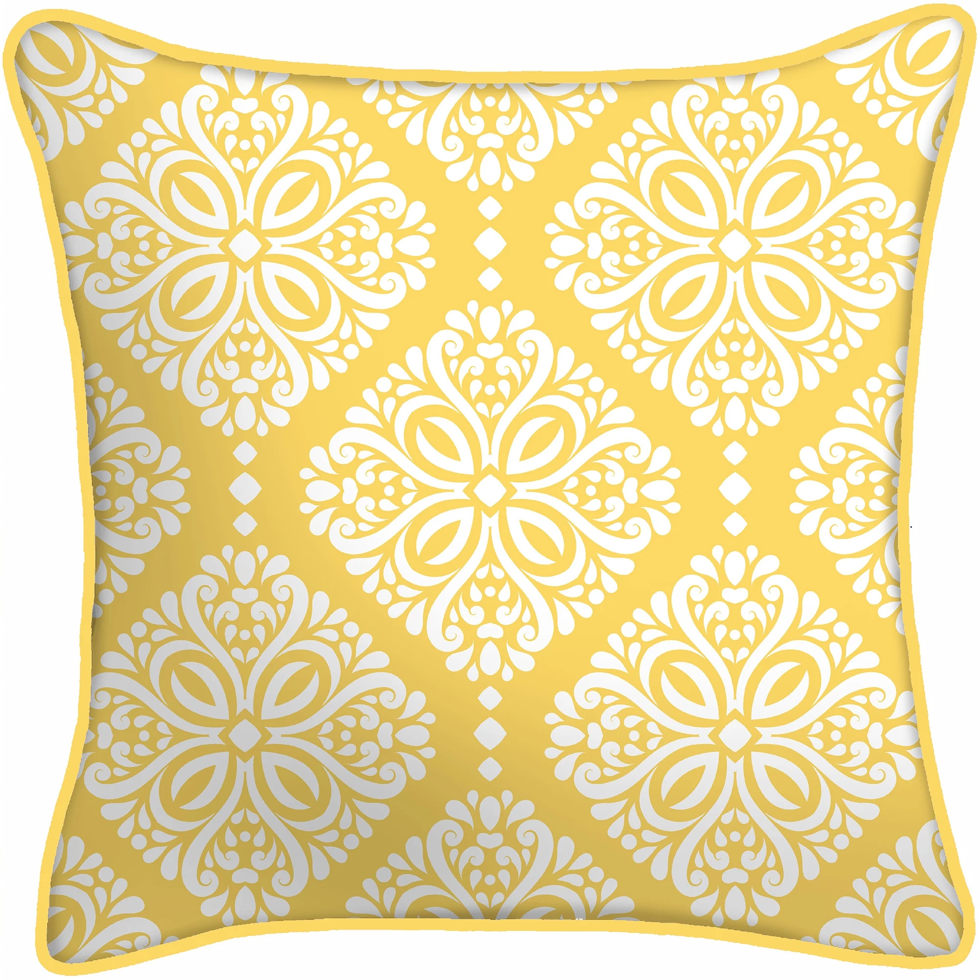Mainstays Outdoor Throw Pillow, 16", Yellow Medallion | Walmart (US)