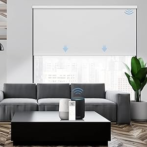 Graywind Motorized Light Filtering Shades Compatible with Alexa Google Rechargeable Remote Control S | Amazon (US)