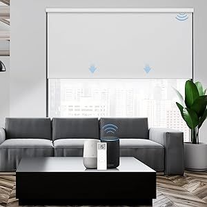 Graywind Motorized Light Filtering Shades Compatible with Alexa Google Rechargeable Remote Control S | Amazon (US)