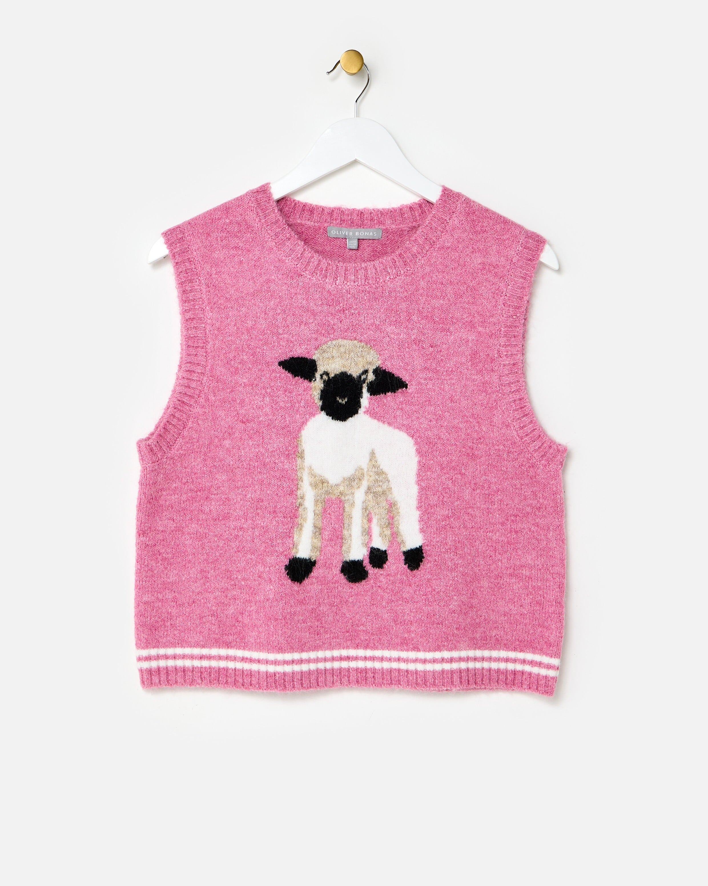 Pink Sheep Knitted Tank Top | Oliver Bonas | Oliver Bonas (Global)