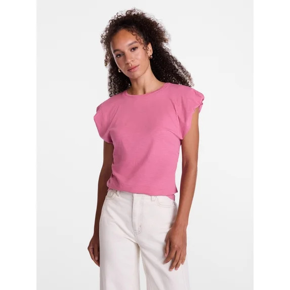Scenario Women's and Women's Plus Tee with Short Bubble Cap Sleeves, Sizes XS-4X | Walmart (US)