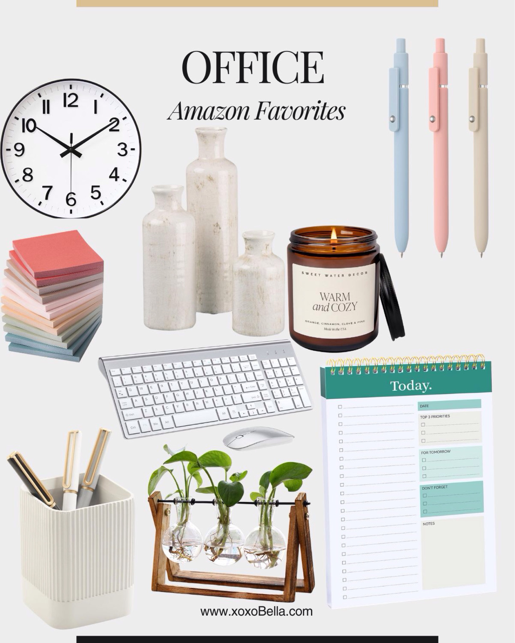 Office supplies, office equipment, office materials, office, planner , plants, keyboard , pencil holder , candles, to do list 
