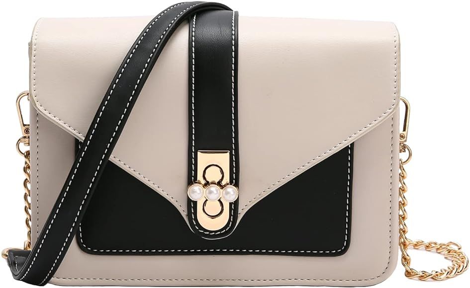 Women Crossbody Bag, White Leather Purses and Handbag for Girls, Young Ladies Sling Shoulder Bag ... | Amazon (US)