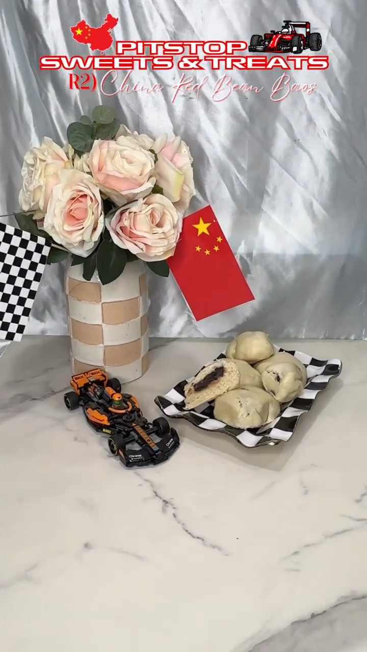Pit Stop Sweets & Treats Round 2: Chinese Red Bean Bao 🇨🇳🏎️🏁
.
This is my third year doing this series, so buckle up we are baking buttercups! This week the Chinese favorite, Red bean buns or Dou Sha Bao (豆沙包)
.
Honestly if you know me, you know I LIVE for red bean anything. Sesame balls and Taiyaki are my guilty pleasures. So no surprise, I LOVED THESE! 
China, you did your big one with these but as a whole, gifting to the world, Red Bean filling. 
- All the love and go McLaren🩵
.
Recipe I followed is by the blog: 
Red House Spice
 .
Full In Depth Baking Video & Yap Sesh On My YT 🔗 In B-I-O
.
 #f1 #bakingaroundtheworld #chinagp #redbeanbuns #chinese desserts