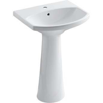 KOHLER Cimarron Vitreous china Traditional White Pedestal Sink Combo ( 22.75-in x 18.8800-in x 34... | Lowe's
