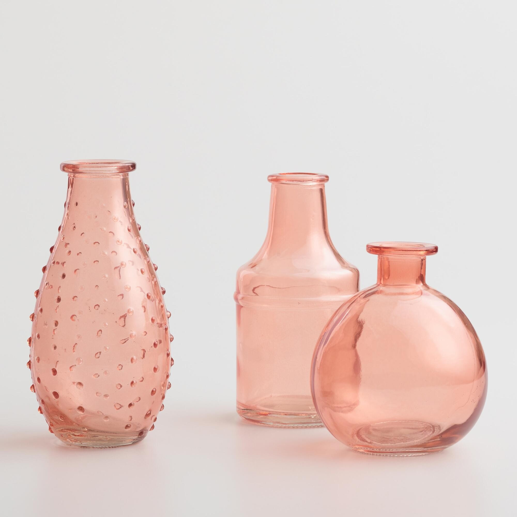 Coral Glass Bud Vases Set of 3: Pink by World Market | World Market