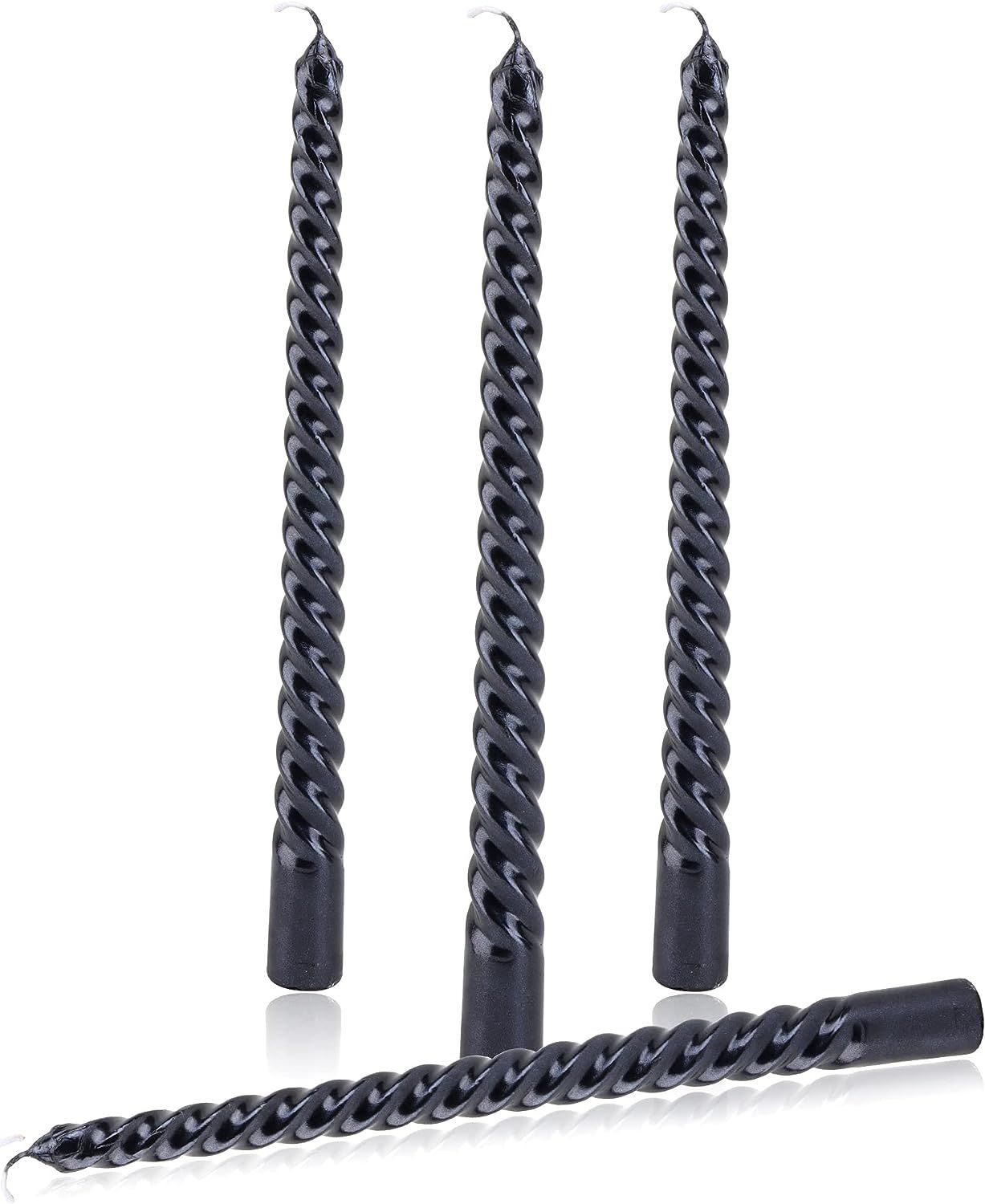 4 Pcs Black Taper Candles for Halloween Decor,10 Inch Dripless Halloween Candle Sticks,Clean Burn... | Amazon (US)