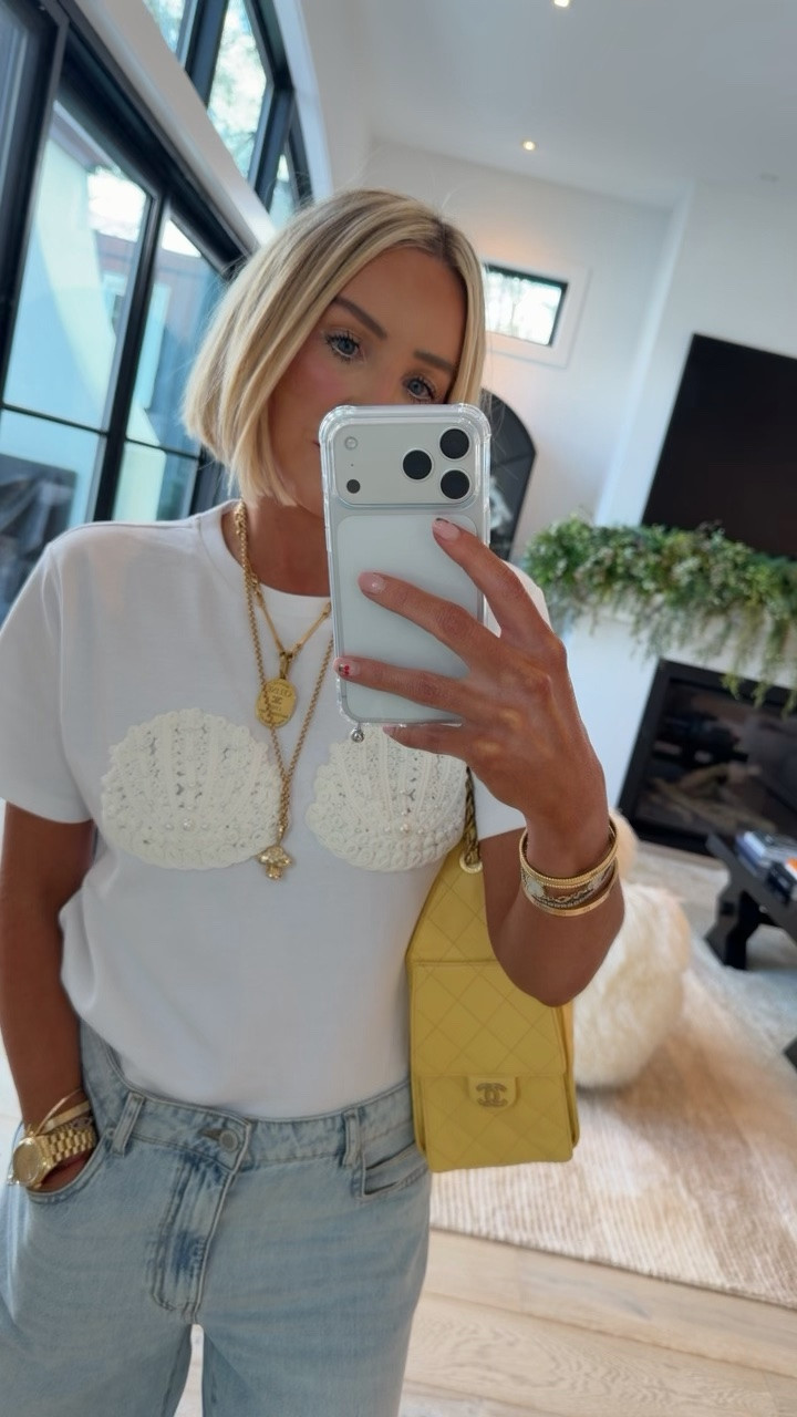 This cutest tee now 40% off 🔥🔥🔥 making it less than $45.00! I’m in a medium but could have done a small
