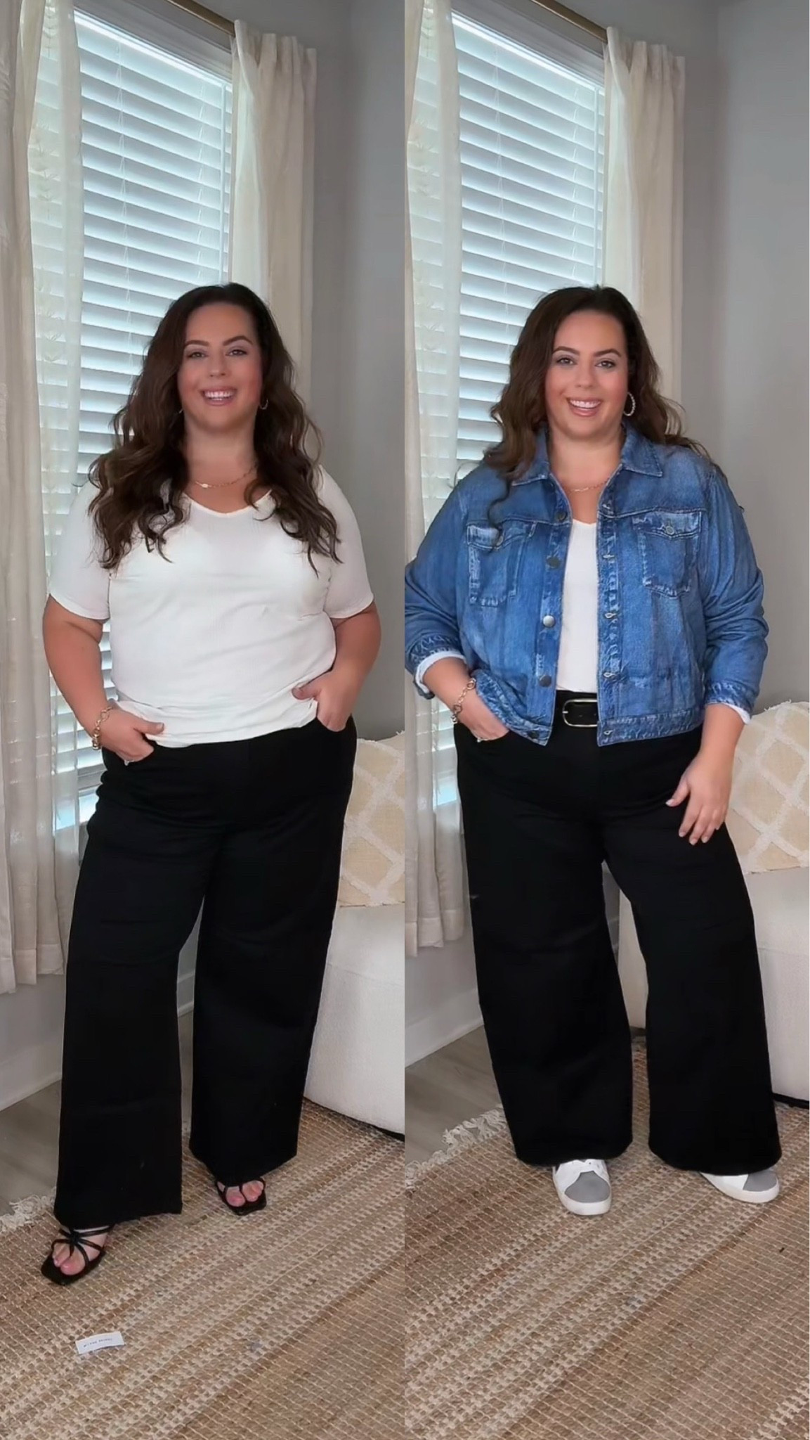 Trendy @lanebryant wide leg jeans in plus size: styled for now and later. Wearing sandals and a t-shirt for summer, adding sneakers and a denim jacket for fall! True to size wearing 20 jeans and 18/20 tops

#LTKPlusSize
