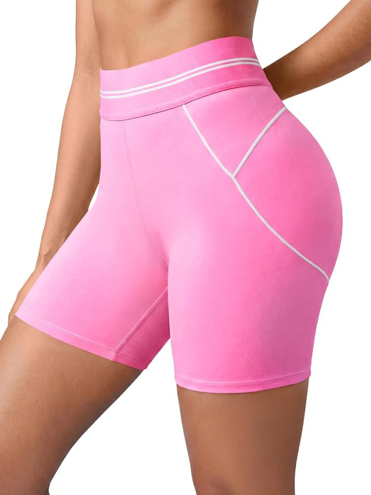 Aoysky Womens Buttery Soft Biker Shorts 6" High Waisted Workout Gym Yoga Running Athletic Shorts | Amazon (US)