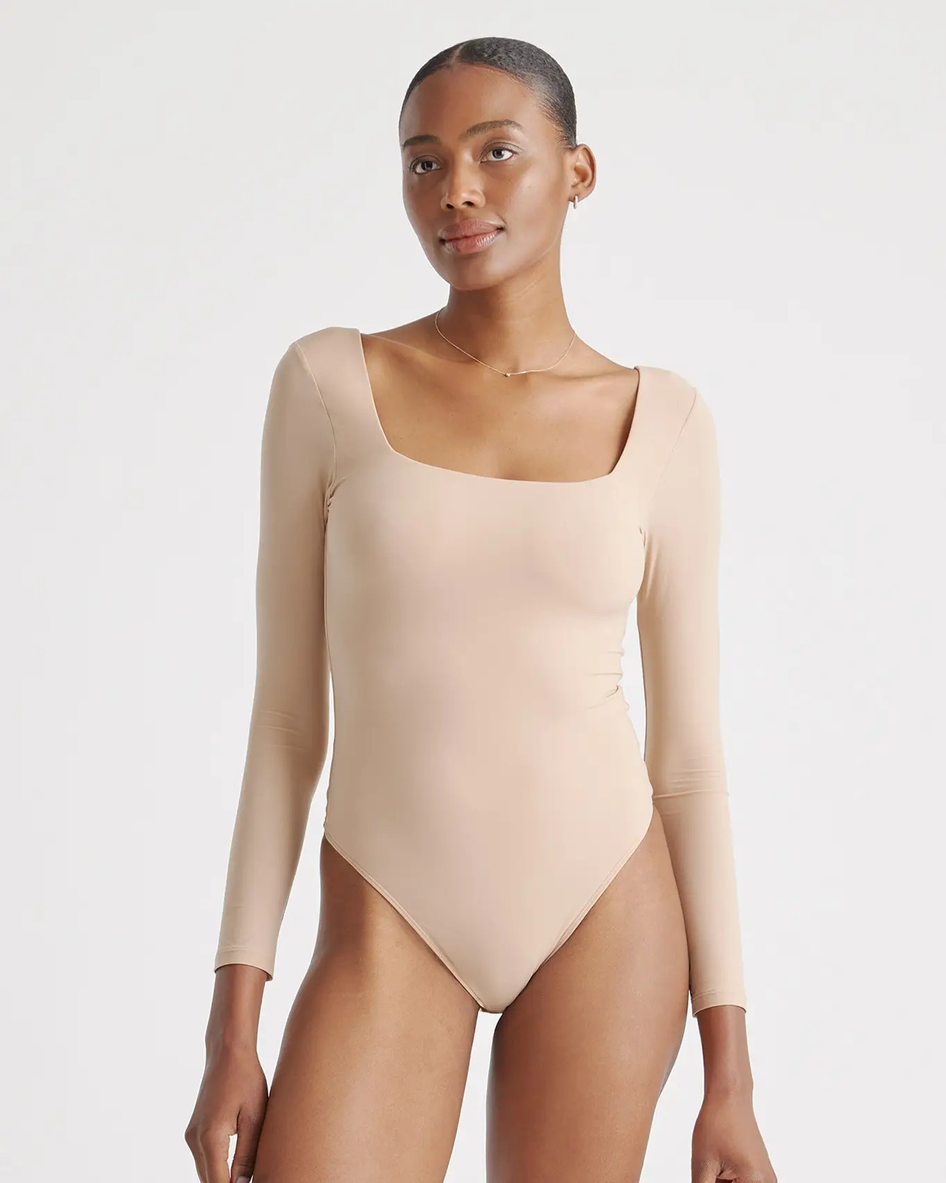 Second Skin Square Neck Long Sleeve Bodysuit | Quince