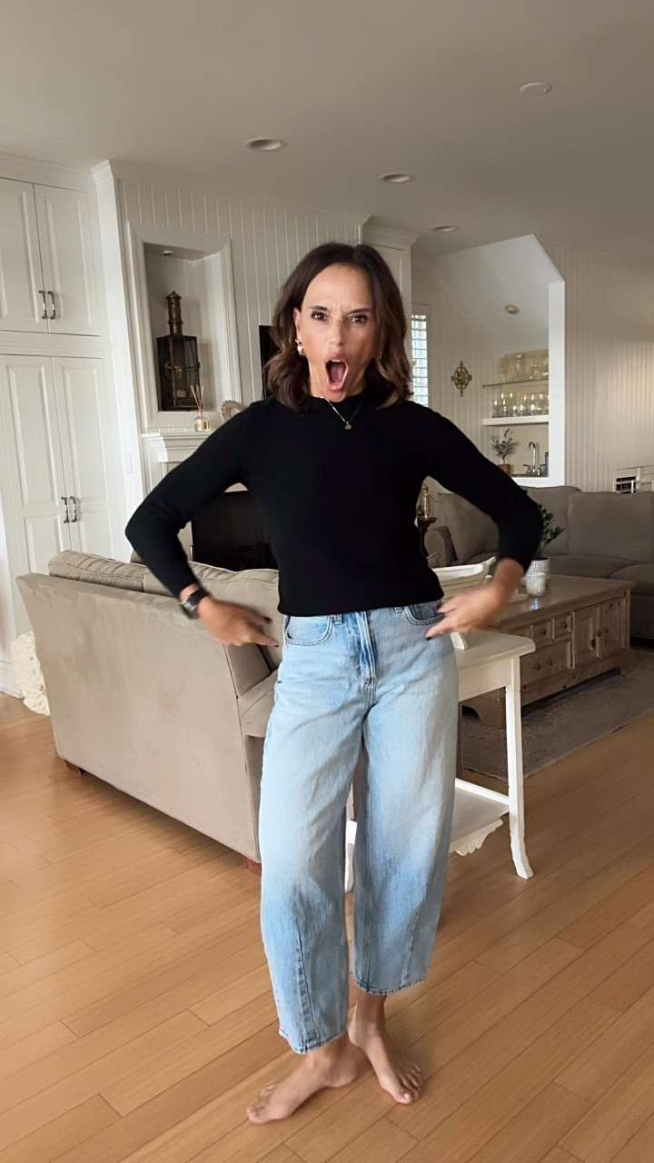 Barrel jeans are not going out of style so you might as well embrace it! And @target might have the best ones out there!!!  soooooooo good!!!!!  So many ways to style them too- trust me friends, you need a pair in your closet😊

#LTKStyleTip #LTKOver40 #LTKFindsUnder50