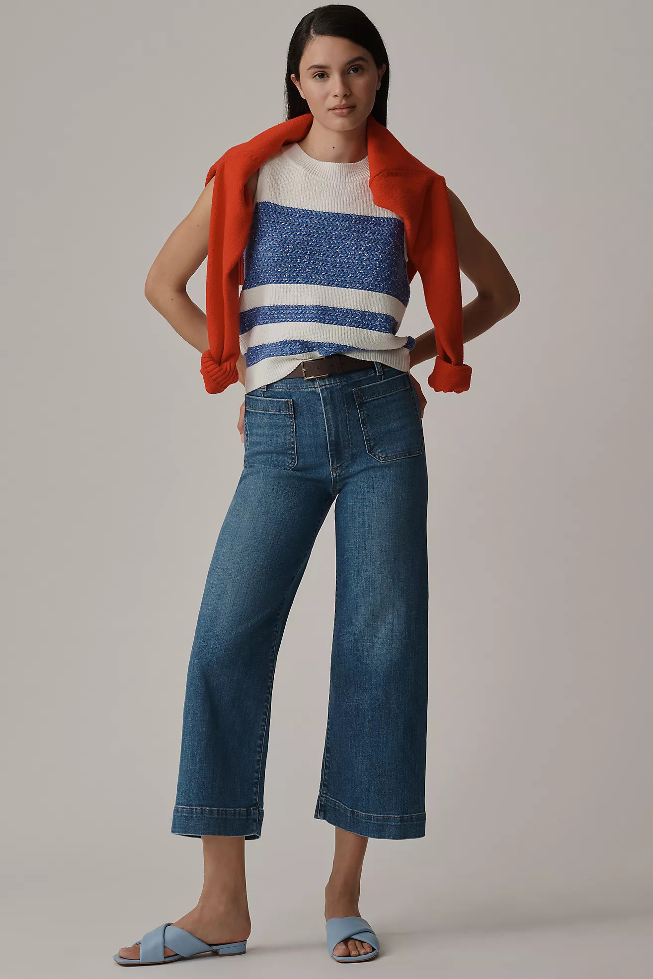 The Colette Denim High-Rise Cropped Wide-Leg Jeans by Maeve | Anthropologie (US)