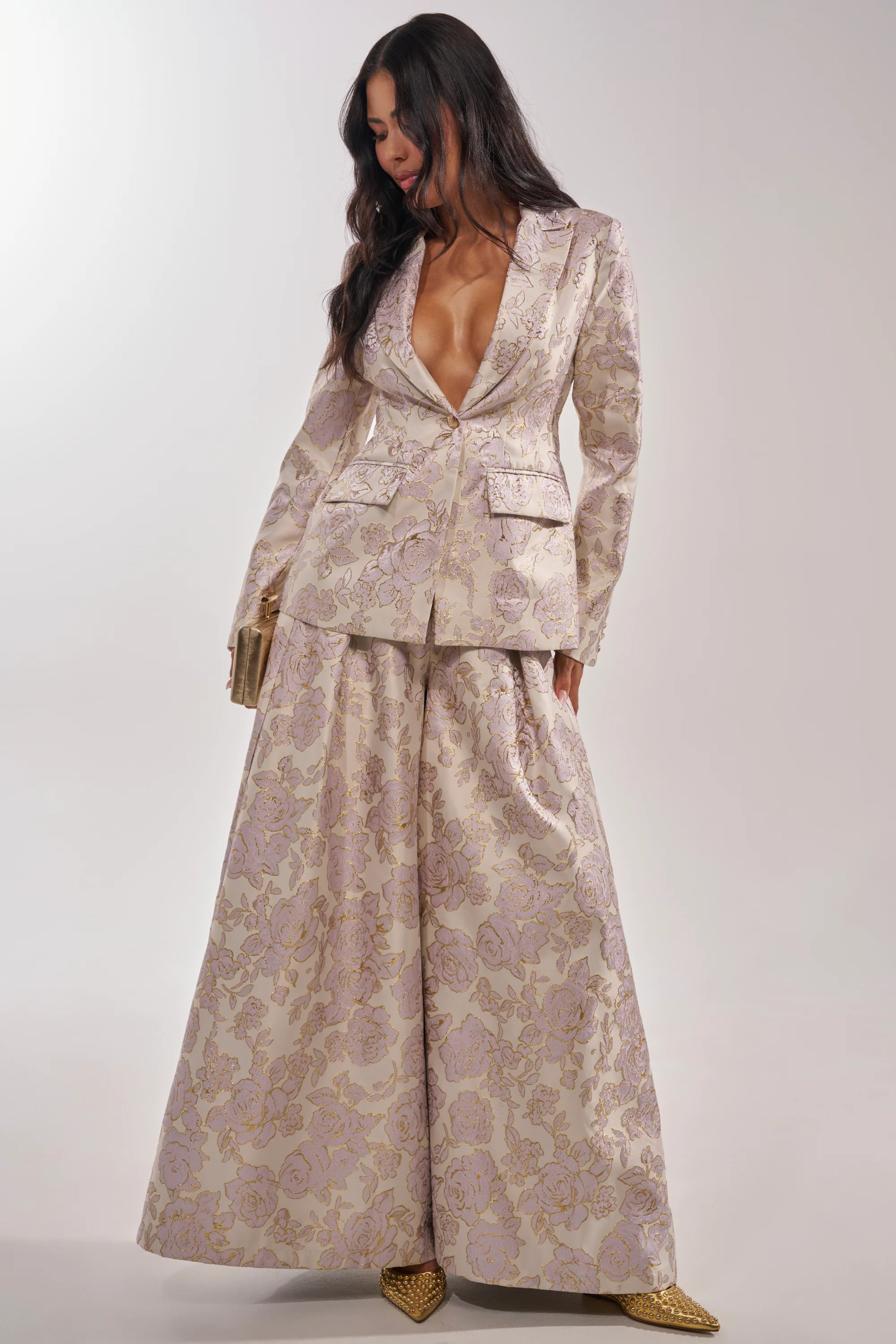 CHERI BROCADE WIDE LEG PANT | AKIRA