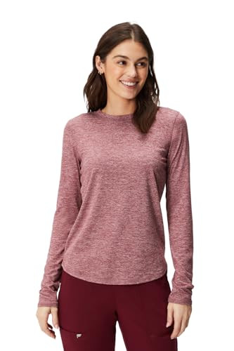 Fabletics Women's Core Long-Sleeve Underscrub - Dry-Flex, 4-Way Stretch, Lightweight, Moisture Wicking, Semi-Slim Fit, XXL-1X, Wine | Amazon (US)