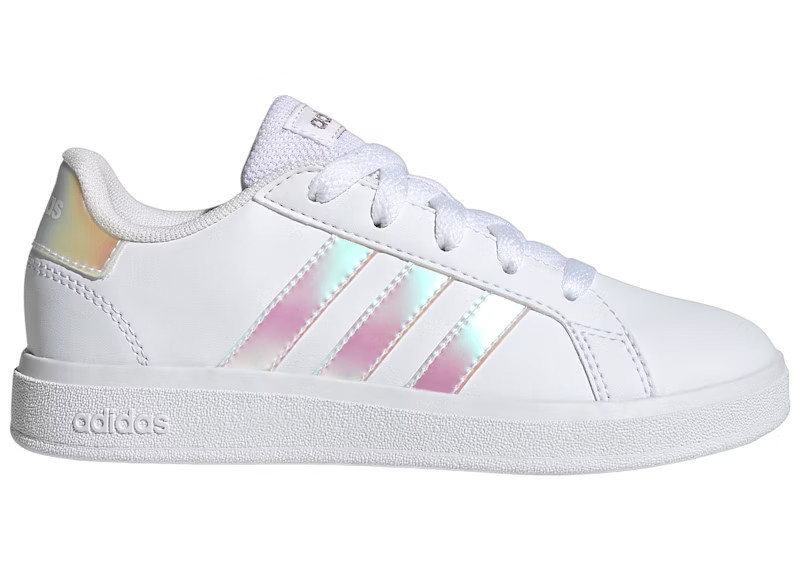 Adidas Grand Court 2.0 Pink Sneakers in Cloud White/Iridescent | StockX