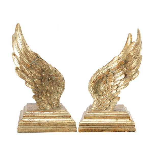 Gold Wing Book Ends | Bellacor