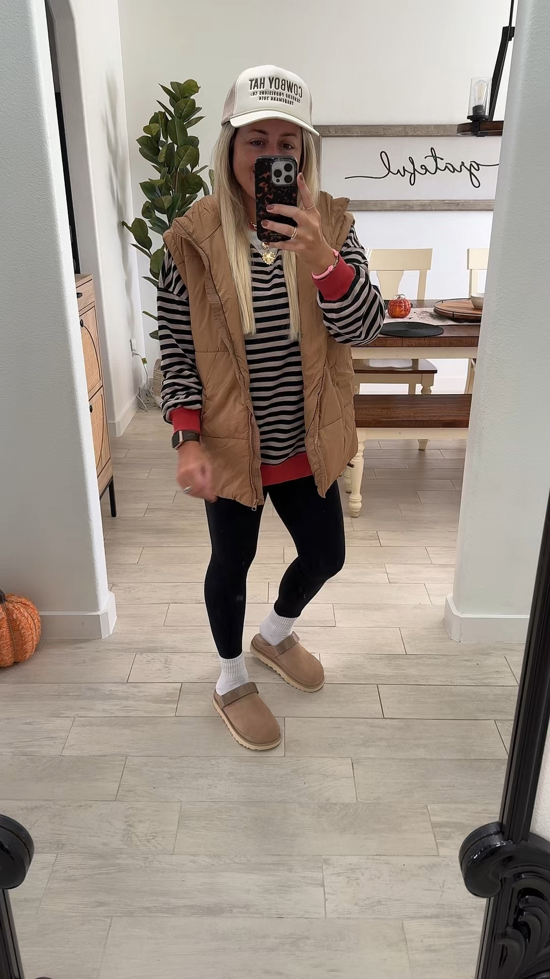 Comfy casual fall outfit 
Sweater on sale
Small quilted vest and sweater
Ugg goldenstar clog went up 1/2 a size 

#LTKFindsUnder100 #LTKSaleAlert #LTKShoeCrush